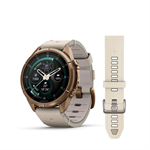 fenix 9 Pro - inReach, 43mm, AMOLED, Sapphire, Autumn Gold Titanium, Bone Leather band