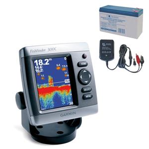 FishFinder 300C + akumulátor a nabíjačka + strážca bdelosti