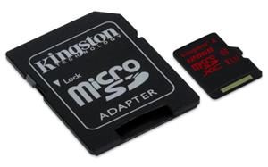 Kingston 128GB microSDXC UHS-I U3 s SD adaptérom