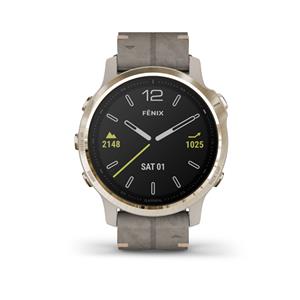 fénix 6S Sapphire, Light Gold-tone, Shale Gray Leather Band