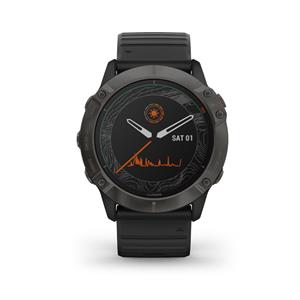 fénix 6X Pro Solar, Titanium Carbon Gray DLC, Black band