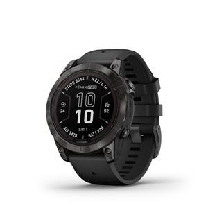 fenix 7 Pro Sapphire Solar, Carbon Gray DLC Titanium, Black Band