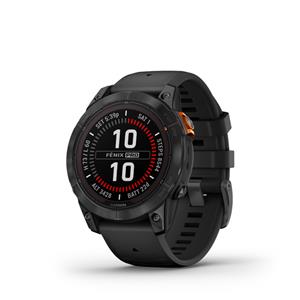 fenix 7 Pro Solar, Slate Gray Stainless Steel, Black Band