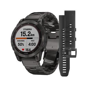 fenix 7 Sapphire Solar, Carbon Gray DLC Titanium, Titanium Band