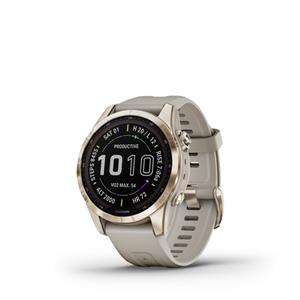 fenix 7S Sapphire Solar, Cream Gold Titanium, Light Sand Band