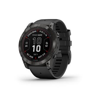 fenix 7X Pro Sapphire Solar, Carbon Gray DLC Titanium, Black Band