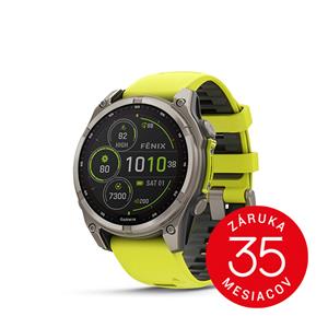 fenix 8 - 47mm, Sapphire Solar, Titanium, Yellow/Graphite band