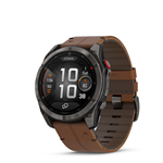 fenix 8 Pro - 51mm, AMOLED, Sapphire, Carbon Gray DLC Titanium, Chestnut Leather band