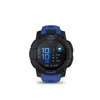 Instinct 3 - 45mm, AMOLED, Black, Bolt Blue silicone band