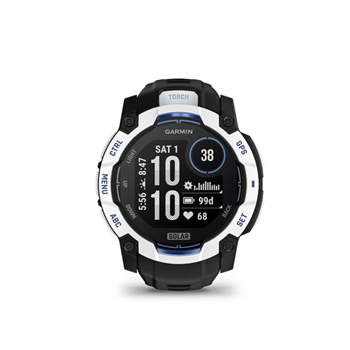 Instinct 3 - 50mm, Solar, Whitestone, Black silicone band