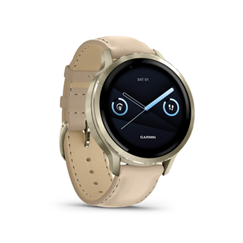 VENU 4 - 41mm, Beige/ Lunar Gold + Leather
