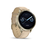 VENU 4 - 41mm, Beige/ Lunar Gold + Leather