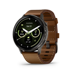 VENU 4 - 45mm, Black/ Slate + Leather